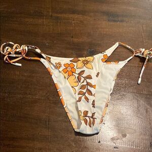 Triangl Swimwear Floral Bikini Bottom - Yellow and White medium